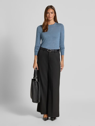 BOSS Sweter o kroju regular fit z dzianiny z czystej, żywej wełny model ‘FERPINA’ Szaroniebieski 1