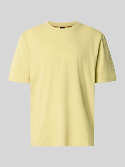 BOSS Orange regular fit T-shirt van katoenmix model 'TCHUP' Pastelgeel - 2