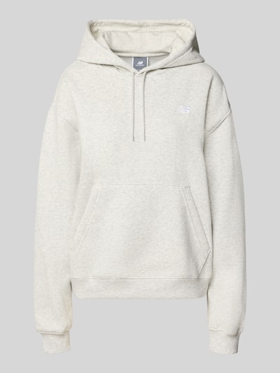 New Balance Regular Fit Hoodie aus Baumwoll-Mix Hellgrau Melange 1