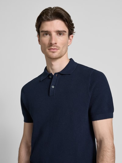 Christian Berg Men Poloshirt mit gerippten Abschlüssen Marine 3