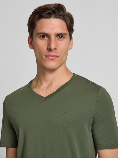 s.Oliver RED LABEL Regular Fit T-Shirt aus reiner Baumwolle Oliv 3