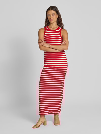 Tommy Hilfiger Slim Fit Maxikleid ohne Ärmel Rot 4