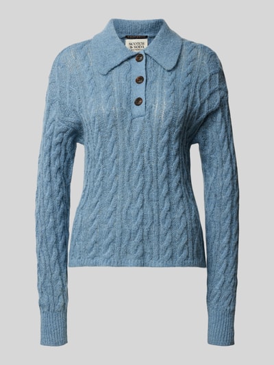 Scotch & Soda Gebreide pullover met kabelpatroon Jeansblauw - 2