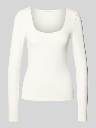 Only Longsleeve mit tiefem Rundhalsausschnitt Modell 'LEA' Offwhite 2