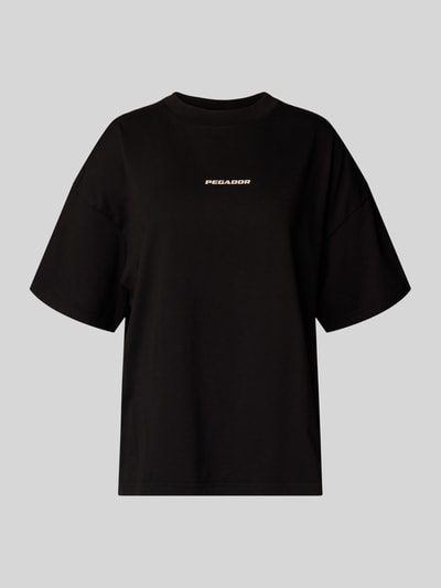 Pegador T-shirt o kroju oversized z nadrukiem z logo model ‘Ardendal’ Czarny 2
