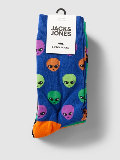 Jack & Jones Socken mit Allover-Muster im 5er-Pack Modell 'ALIEN' Dunkelblau 3
