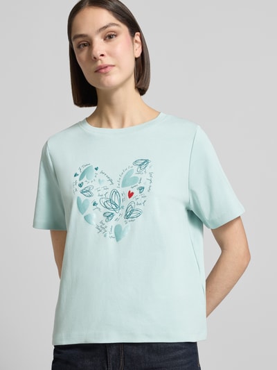 Tom Tailor T-shirt o kroju relaxed fit z czystej bawełny Miętowy 3