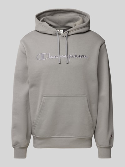 CHAMPION Hoodie mit Label-Stitching Mittelgrau 2