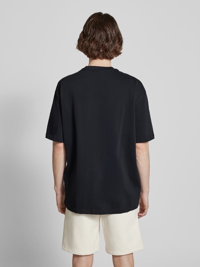 SERGIO TACCHINI T-shirt met labelstitching, model 'SIMBA' Zwart - 5