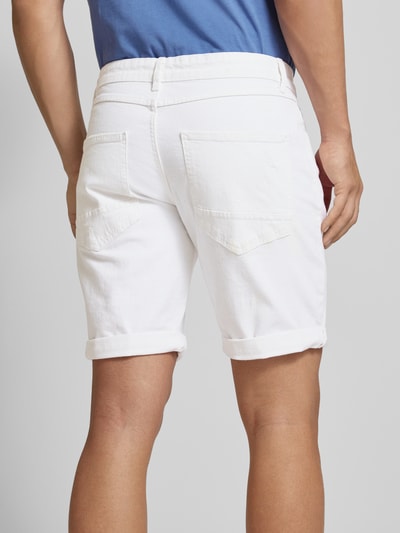 Redefined Rebel Szorty jeansowe o kroju regular fit z przetarciami model ‘PORTO’ Biały 2