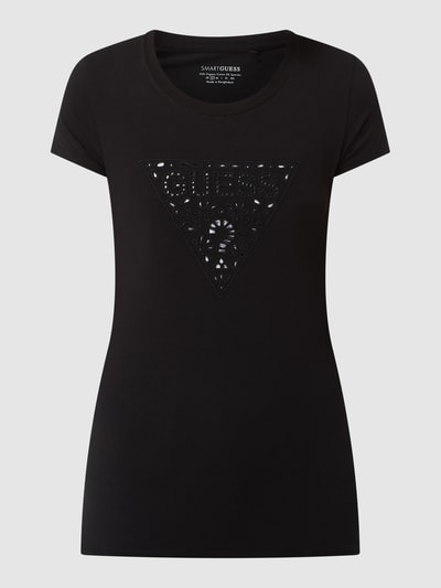 Guess T-shirt met broderie anglaise Zwart - 2