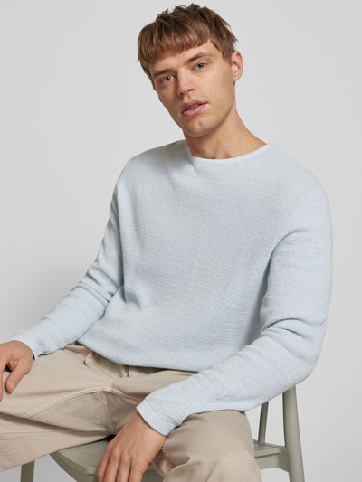 Jack & Jones Strickpullover mit gerippten Abschlüssen Modell 'GEORGE' Hellblau Melange 3