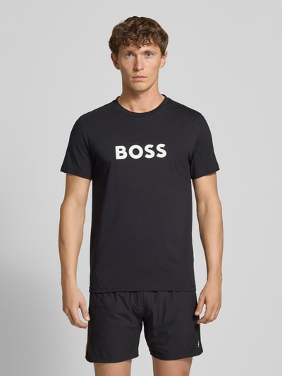 BOSS T-shirt met labelprint Zwart - 4