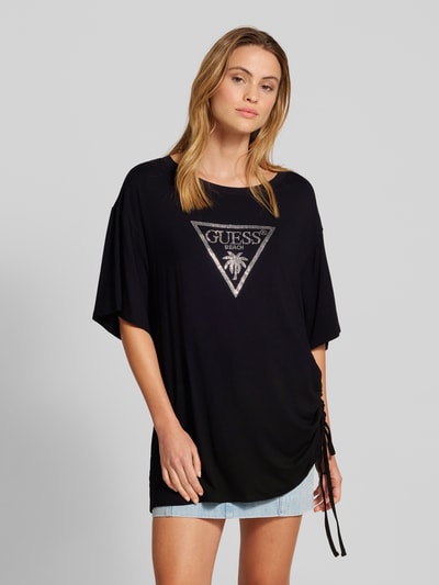 Guess Oversized T-Shirt mit Strasssteinbesatz Black 4