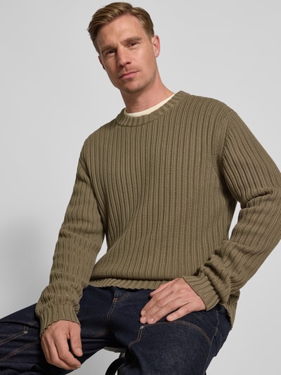 HUGO Regular Fit Strickpullover aus reiner Baumwolle Modell 'SRIBBEN_1' Mittelgrau 3
