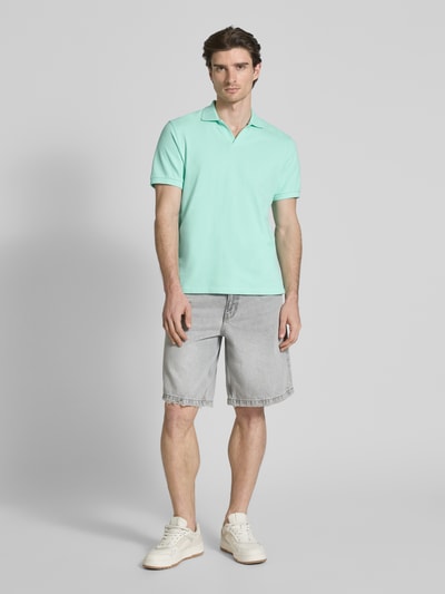 MC2 Saint Barth Regular Fit Poloshirt mit V-Ausschnitt Modell 'CHARLES' Mint 1