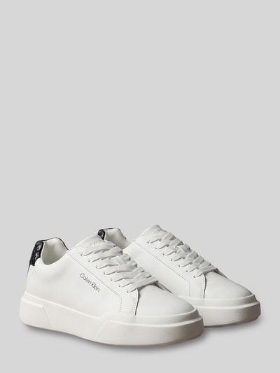 CK Calvin Klein Sneaker aus echtem Rindsleder Modell 'CHUNKY CUPS' Weiss 1