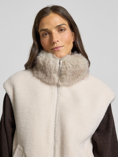 Marc Cain Weste mit Kunstfellbesatz Sand 3