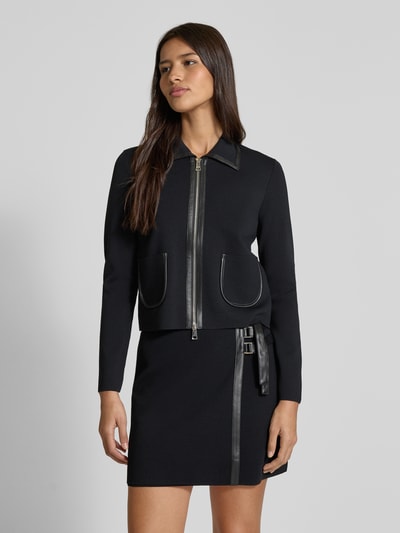 Liu Jo White Gebreid jack met platte kraag. Zwart - 4