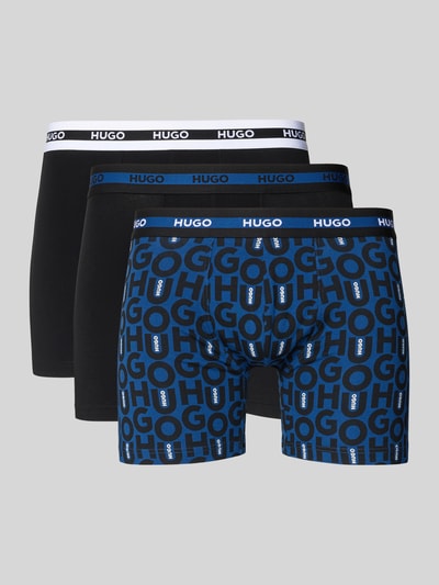 HUGO Skinny Fit Trunks aus Baumwoll-Mix im 3er-Pack Dunkelblau 1