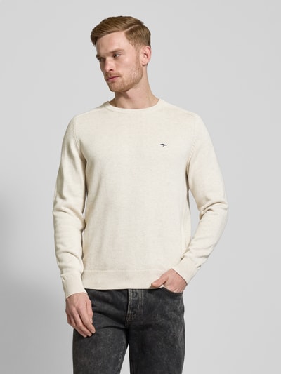 Fynch-Hatton Strickpullover mit Logo-Stitching Offwhite 4