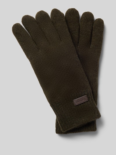 Barbour Handschuhe aus Woll-Mix mit Rippbündchen Dunkelgruen 1