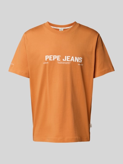 Pepe Jeans T-shirt met labelprint Oranje - 1