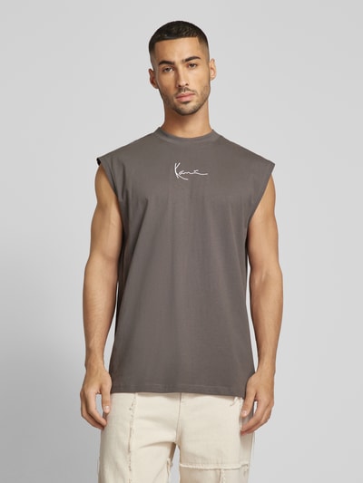 KARL KANI Tanktop mit Label-Stitching Dunkelgrau 4