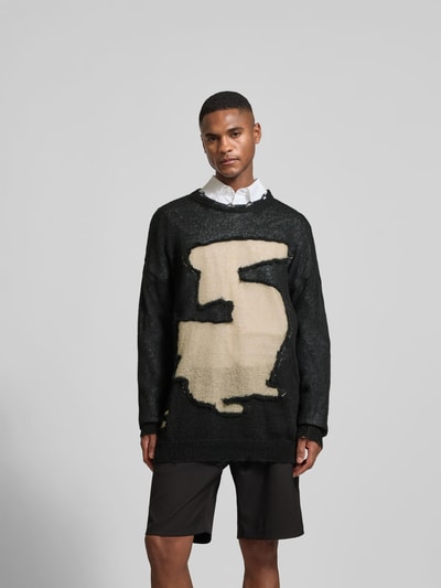 MM6 Maison Margiela Relaxed Fit Longsleeve mit Mohair-Anteil Black 4
