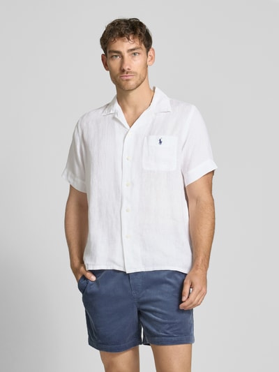 Polo Ralph Lauren Custom Fit Leinenhemd mit Resortkragen Beige 4