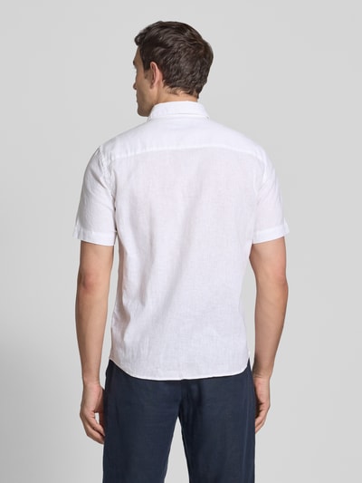 MCNEAL Regular Fit Freizeithemd aus Leinen-Baumwoll-Mix Weiss 5
