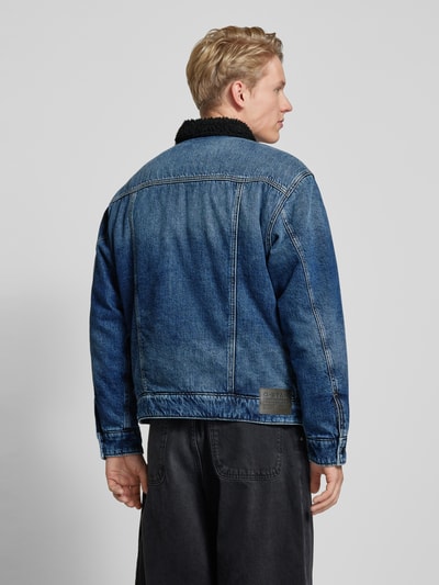 G-Star Raw Jeansjack met voering van imitatiebont Donkerblauw - 5