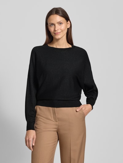VERO MODA Relaxed fit gebreide pullover met viscosemix, model 'HAPPYGLITTER' Zwart - 4