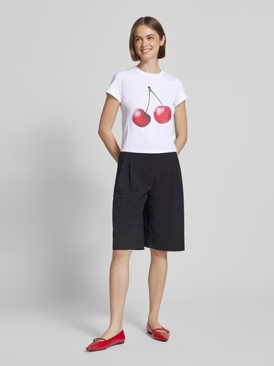 Review T-Shirt mit Label-Print Weiss 1