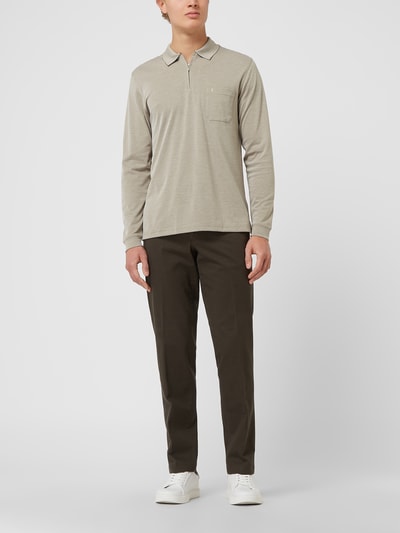 Hiltl Regular fit chino met stretch, model 'Parma' Rietgroen - 1