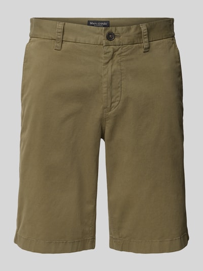 Marc O'Polo Regular Fit Bermudas aus Twill-Baumwoll-Mix Modell 'RESO JOGGER' Oliv 2