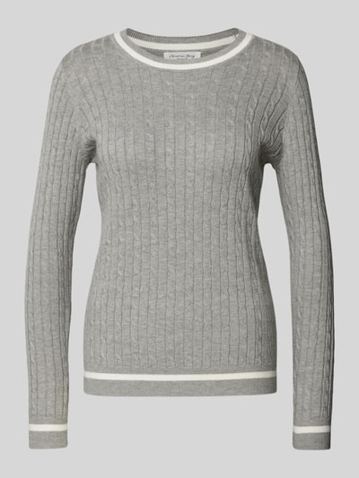 Christian Berg Woman Strickpullover mit gerippten Abschlüssen Silber Melange 2