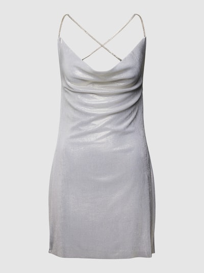 Review X GNO Sukienka w stylu bieliźnianym z efektem metalicznym — REVIEW x GNO Srebrny 2