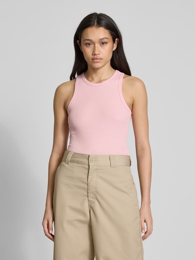 Pieces Regular Fit Tank Top in Rippoptik Modell 'RUKA' Altrosa Melange 4