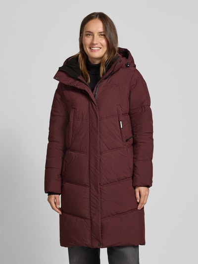 khujo Gewatteerde lange jas met capuchon, model 'Graya' Bordeaux - 4