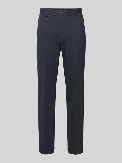 Produktfoto, Slim Fit Anzughose mit Viskose-Anteil Modell 'P-GENIUS-JCWWGPK261F' von BOSS in dunkler Melange-Optik, unifarben, elastischer Bund, seitliche Taschen, Stretch-Material