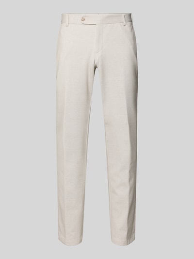 Produktfoto, Hose mit Gesäßtaschen von ATELIER TORINO in Beige, Material-Mix mit Baumwoll-Anteil, Slim-Fit, Eingrifftaschen, Strukturtextur