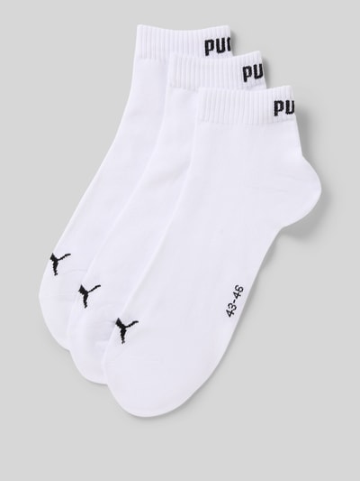 Produktfoto, Sneakersocken mit Logo im 3er-Pack von Puma, biały bawełniany miks, logo, dopasowany krój, widoczny rozmiar 43-46