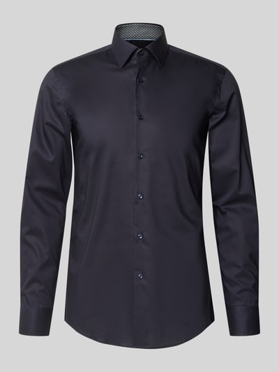 Produktfoto, Slim Fit Businesshemd aus reiner Baumwolle Modell 'HANK' von BOSS, Optik: Unifarben, Popeline, Kentkragen, durchgehende Knopfleiste