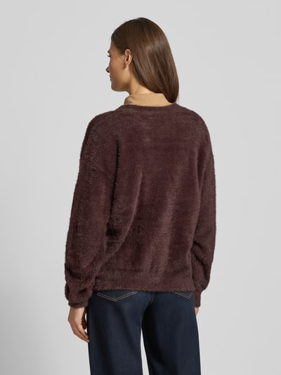 ICHI Kurtka z dzianiny z dekoltem w serek model ‘BRULA’ Ciemnobrązowy 5