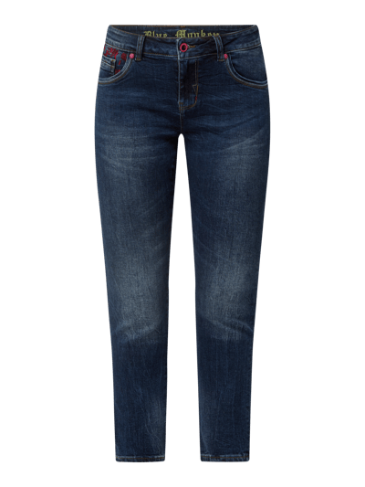 Blue Monkey Korte skinny fit jeans met stretch, model 'Cherry' Jeansblauw - 2