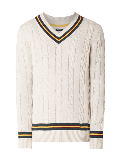 MCNEAL Pullover mit Zopfstrickdetails Beige Melange 2