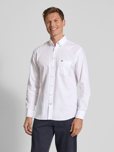 Fynch-Hatton Koszula casualowa o kroju regular fit ze wzorem w paski model ‘All Season’ Biały 4