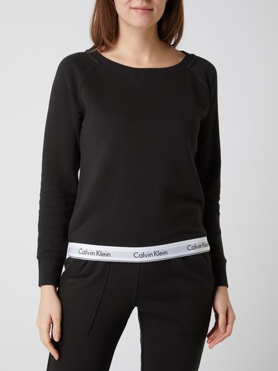 Calvin Klein Underwear Bluza o pudełkowym kroju z raglanowymi rękawami Czarny 4