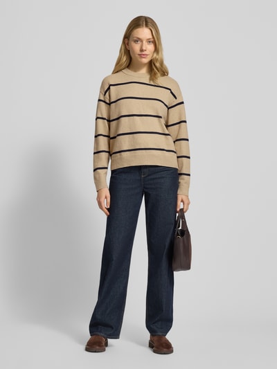 MANGO Strickpullover mit Rundhalsausschnitt Modell 'MARINA' Beige 1